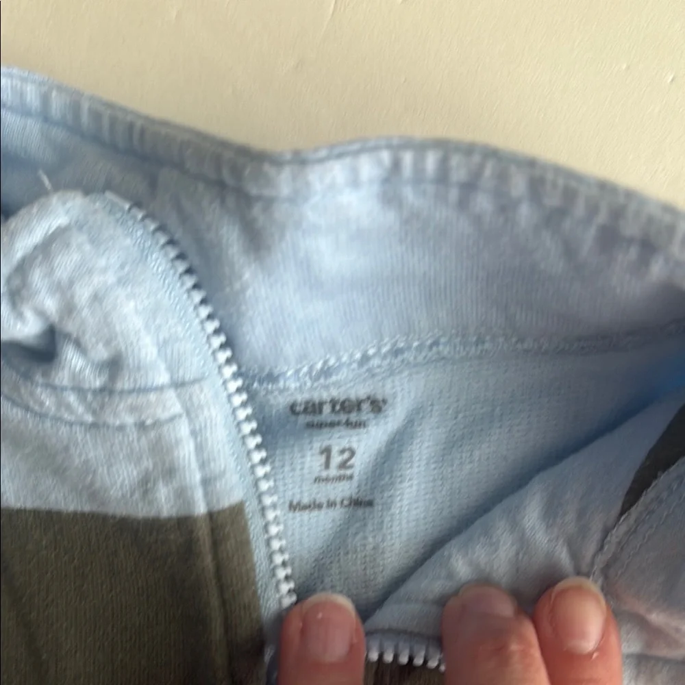 Carter’s Striped Blue & Green Boys Shirt 12 Months